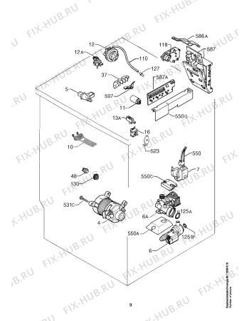 Взрыв-схема стиральной машины Aeg LAV1051VI-W - Схема узла Electrical equipment